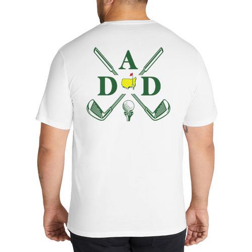 Par Dad Golf Matching Golfing Quote Party Pocket Big And Tall Men's T-Shirt Back Print - Father's Day Fun