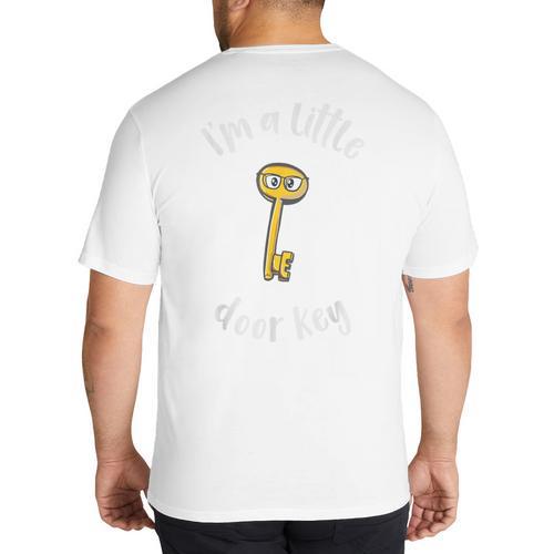 Pun Tshirt I'm A Little Door Key Bad Pun Dad Jokes Big And Tall Men's T-Shirt Back Print - Father's Day Fun