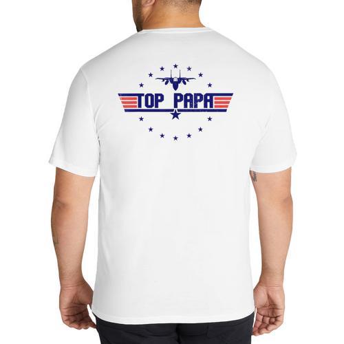 Top Papa Fathers Day Birthday For Men Dad Daddy Grandpa Big And Tall Men's T-Shirt Back Print - Father's Day Fun