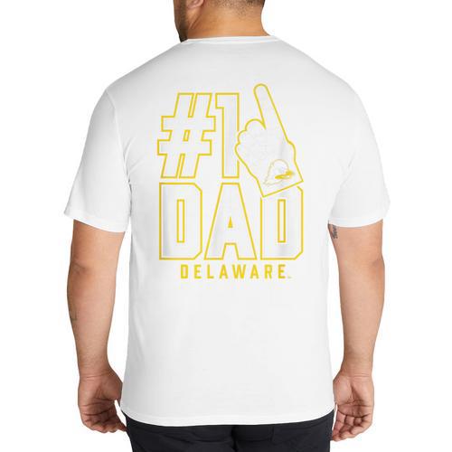 University Of Delaware Blue Hens 1 Dad Big And Tall Men's T-Shirt Back Print - Father's Day Fun