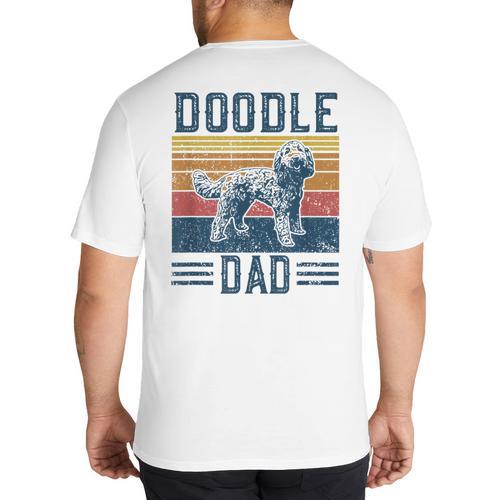 Vintage Doodle Dad Aussie Doodle & Goldendoodle Big And Tall Men's T-Shirt Back Print - Father's Day Fun