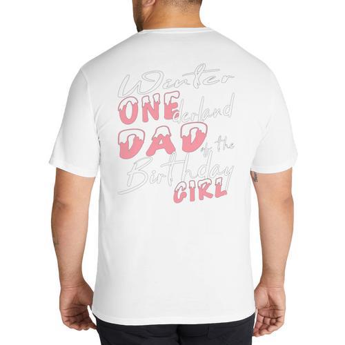 Winter Onederland 1st Birthday Theme Dad Of Birthday Girl Big And Tall Men's T-Shirt Back Print - Father's Day Fun