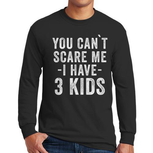 3 Kids Mom Of Three Dad Of 3 Children Parents Men Long Sleeve T-Shirt - Father's Day Fun