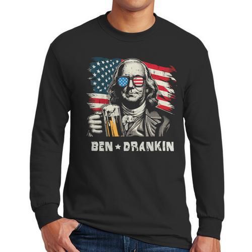 4th Of July Franklin Ben Drankin American Dad Men Women Men Long Sleeve T-Shirt - Father's Day Fun