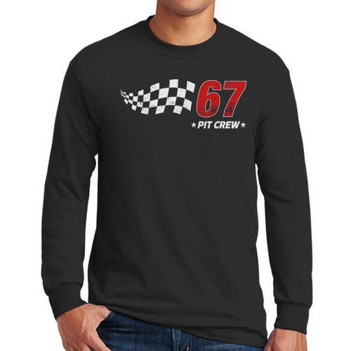 67 Pit Crew Six Seven Racing Birthday Race Car For Dad Mom Men Long Sleeve T-Shirt - Father's Day Fun