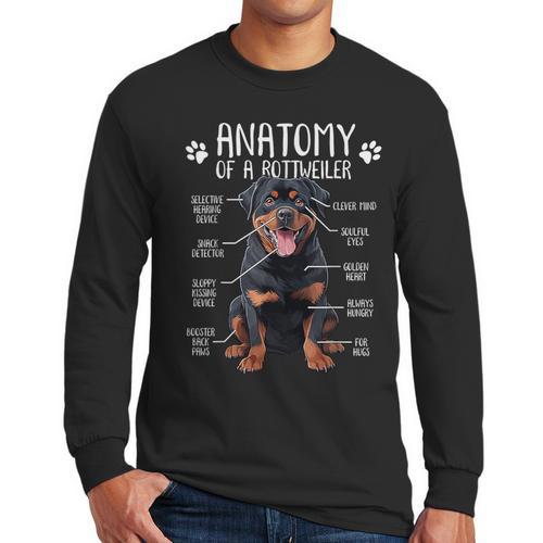 Anatomy Rottweiler Dog Owner Rottie Dad Mom Pet Lover Men Long Sleeve T-Shirt - Father's Day Fun