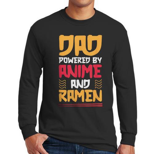 Anime Fathers Day Japanese Manga Otaku Kawaii Anime Dad Men Long Sleeve T-Shirt - Father's Day Fun