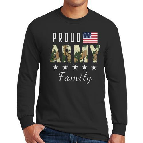 Army Graduation Proud Military Family Mom Dad Brother Sister Men Long Sleeve T-Shirt - Father's Day Fun