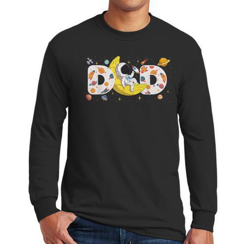 Astronaut Dad Space Birthday Planets Party Matching Family Men Long Sleeve T-Shirt - Father's Day Fun