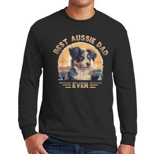 Aussie DAD Australian Shepherd Men Long Sleeve T-Shirt - Father's Day Fun