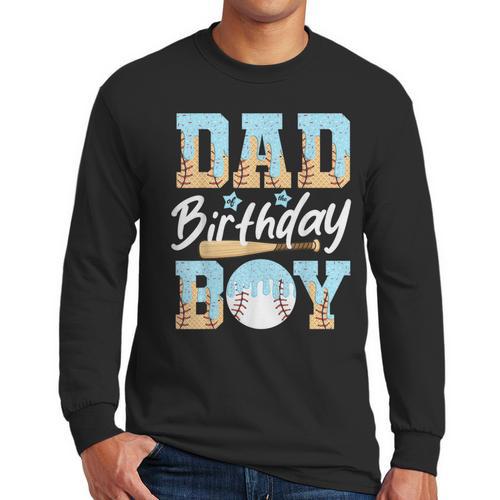 Baseball Ice Cream Drip Dad Of The Birthday Boy Baseball Men Long Sleeve T-Shirt - Father's Day Fun