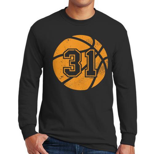 Basketball Player 31 Basketball Mom Dad Jersey Number 31 Men Long Sleeve T-Shirt - Father's Day Fun