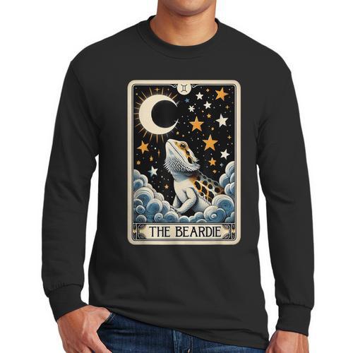 Bearded Dragon Tarot Card Beardie Mom Beardie Dad Men Women Men Long Sleeve T-Shirt - Father's Day Fun