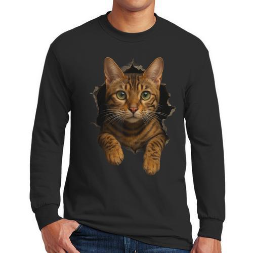 Bengal Cat Lover Animal Pet Bengal Cat Owner Mom Cat Dad Cat Men Women Kids Men Long Sleeve T-Shirt - Father's Day Fun