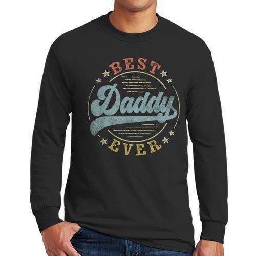 Best Daddy Ever Father's Day Daddy Vintage Emblem Men Long Sleeve T-Shirt - Father's Day Fun