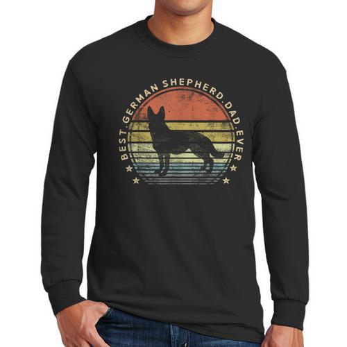 Best German Shepherd Dad Ever Daddy Dog Lover Owner Men Long Sleeve T-Shirt - Father's Day Fun