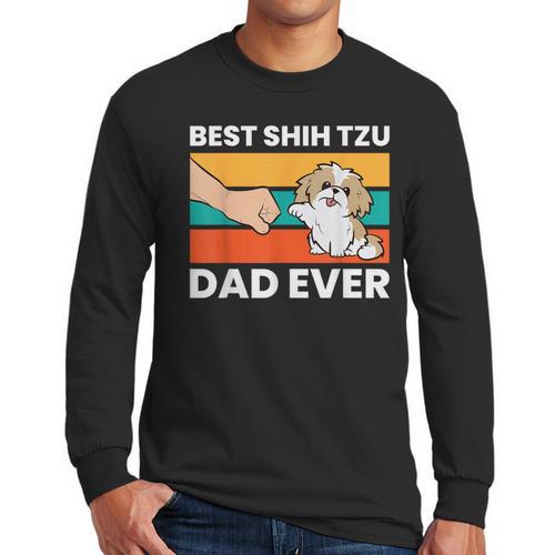 Best Shih Tzu Dad Ever Shih Tzu Men Long Sleeve T-Shirt - Father's Day Fun