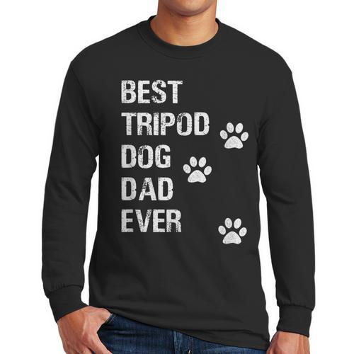 Best Tripod 3 Legged Dog Dad Novelty Dog Dad TShirt Men Long Sleeve T-Shirt - Father's Day Fun