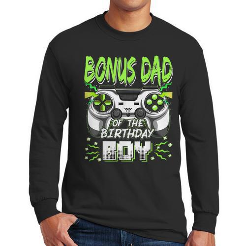 Bonus Dad Of The Birthday Boy Video Game Bday Party Men Long Sleeve T-Shirt - Father's Day Fun