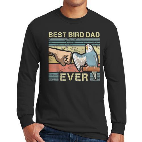 Budgie Dad Bird Lover Father Animal Enthusiast Bird Guy Men Long Sleeve T-Shirt - Father's Day Fun