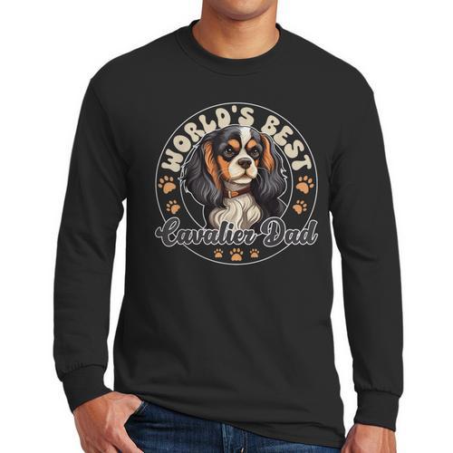 Cavalier King Charles Spaniel Dog World's Best Cavalier Dad Men Long Sleeve T-Shirt - Father's Day Fun