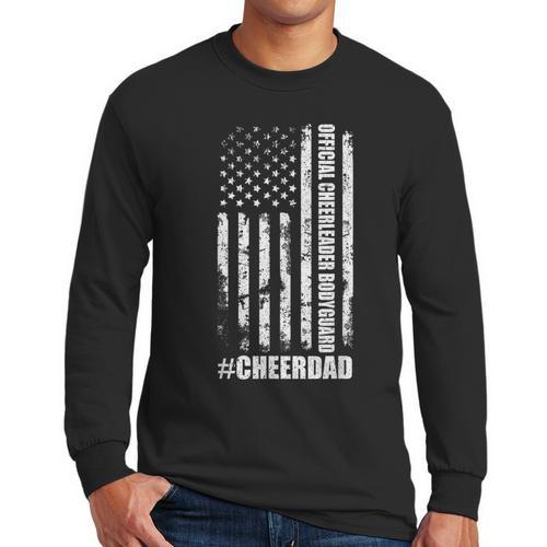 Cheer Dad Bodyguard Family Father Cheerleader Squad Men Long Sleeve T-Shirt - Father's Day Fun