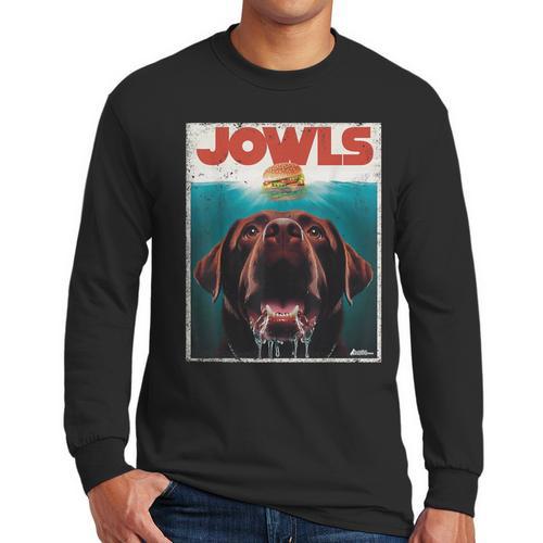 Chocolate Lab Jowls Labrador Retriever Dog Mom Dad Men Long Sleeve T-Shirt - Father's Day Fun