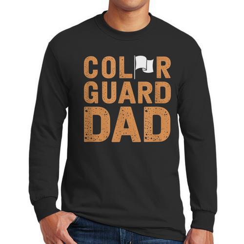 Color Guard Dad Flag Flipping Father Men Long Sleeve T-Shirt - Father's Day Fun