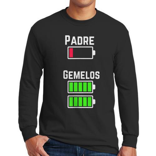 Cufflinks Battery Filled Tired Dad Low Battery Charge Men Long Sleeve T-Shirt - Father's Day Fun