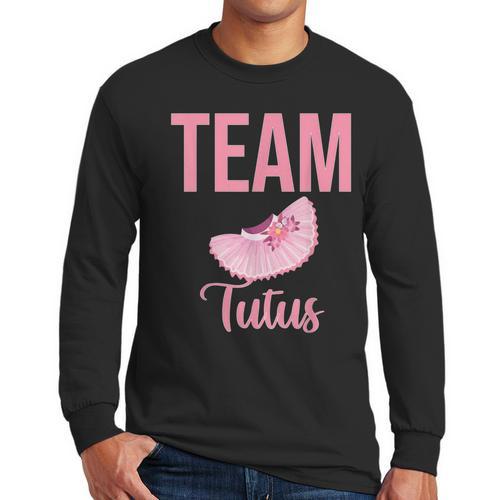 Cute Team Tutus Gender Reveal For Mom And Dad Men Long Sleeve T-Shirt - Father's Day Fun