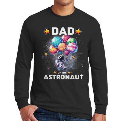 Dad Of The Astronaut Space Theme First Birthday Party Men Long Sleeve T-Shirt - Father's Day Fun