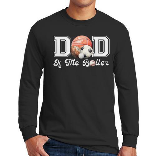 Dad Of The Birthday Boller Born 2 Ball Matching Family Party Men Long Sleeve T-Shirt - Father's Day Fun