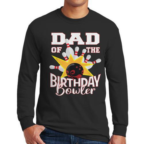 Dad Of The Birthday Bowler Kid Bowling Party Men Long Sleeve T-Shirt - Father's Day Fun