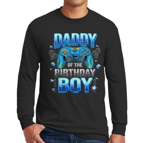 Dad Of The Birthday Boy Cool Gamer Video Game Birthday Men Long Sleeve T-Shirt - Father's Day Fun