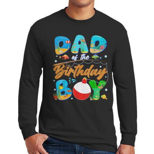 Dad Of The Birthday Boy Ofishally One Family Matching Party Men Long Sleeve T-Shirt - Father's Day Fun