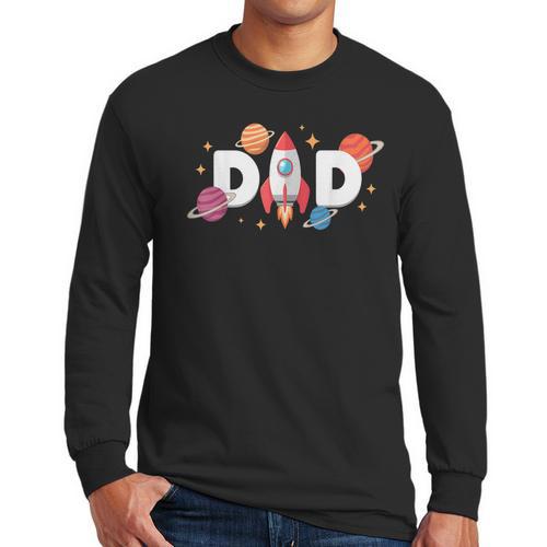 Dad Of The Birthday Boys Space Astronaut 1st Birthday Family Men Long Sleeve T-Shirt - Father's Day Fun