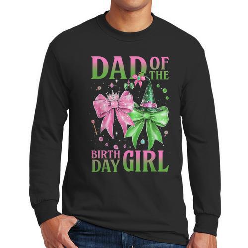 Dad Of The Birthday Girl Coquette Matching Family Party Men Long Sleeve T-Shirt - Father's Day Fun