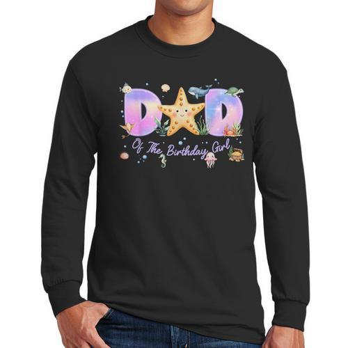 Dad Of The Birthday Girl One-Der The Sea Family Matching Men Long Sleeve T-Shirt - Father's Day Fun