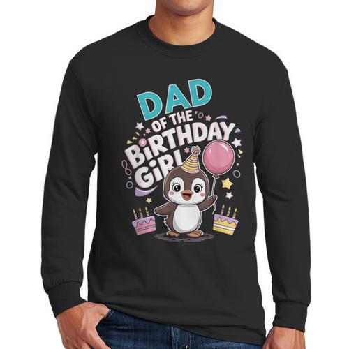 Dad Of The Birthday Girl Pesto Baby Penguin Party Men Long Sleeve T-Shirt - Father's Day Fun