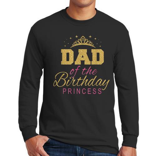 Dad Of The Birthday Princess Girls Party Small Men Long Sleeve T-Shirt - Father's Day Fun