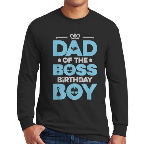 Dad Of The Boss Birthday Party Outfit Like A Boss Daddy Men Long Sleeve T-Shirt - Father's Day Fun