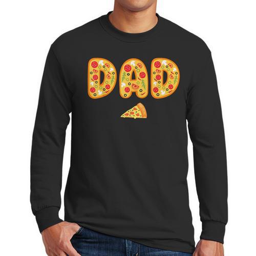 Dad Daddy Matching Birthday Squad Crew Pizza Family Men Long Sleeve T-Shirt - Father's Day Fun