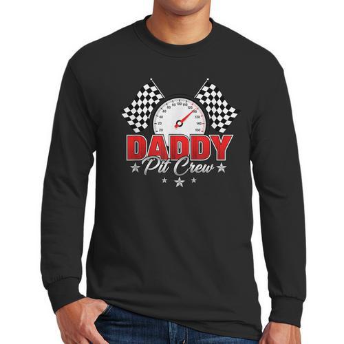Dad Daddy Pit Crew Race Car Birthday Racing Party Men Long Sleeve T-Shirt - Father's Day Fun