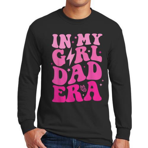 In My Dad Era Girl Groovy Retro Papa Fathers Day Men Long Sleeve T-Shirt - Father's Day Fun
