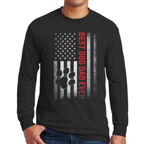 Dad Fathers Day Dog Dad Men Long Sleeve T-Shirt - Father's Day Fun