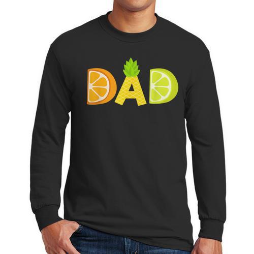 Dad Fruitarian Lover Summer Father Fruit Slice Men Long Sleeve T-Shirt - Father's Day Fun