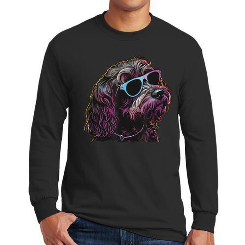 Dad Mom Cool Dog Sunglasses Cockapoo Men Long Sleeve T-Shirt - Father's Day Fun