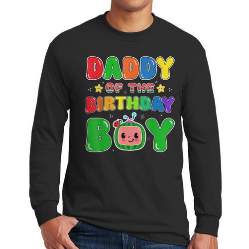 Dad And Mom Daddy Of The Birthday Boy Tee Melon Family Party Men Long Sleeve T-Shirt - Father's Day Fun