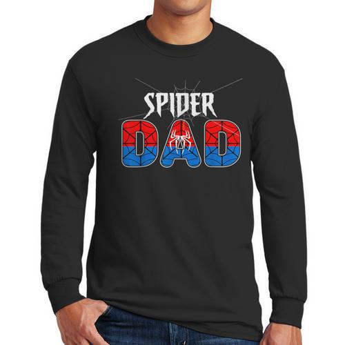 Dad And Mom Spider Family Matching Birthday Halloween Men Long Sleeve T-Shirt - Father's Day Fun