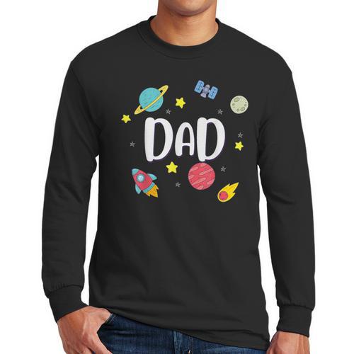 Dad Outer Space Galaxy Birthday For Family Men Long Sleeve T-Shirt - Father's Day Fun